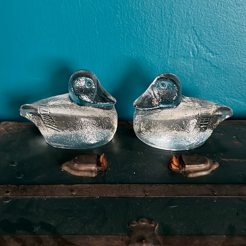 Blenko Duck Bookends